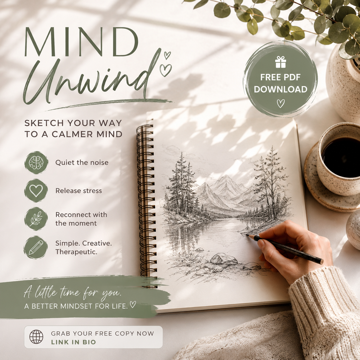 Mind Unwind — 16 relaxing sketch templates to help you unwind and be creative
